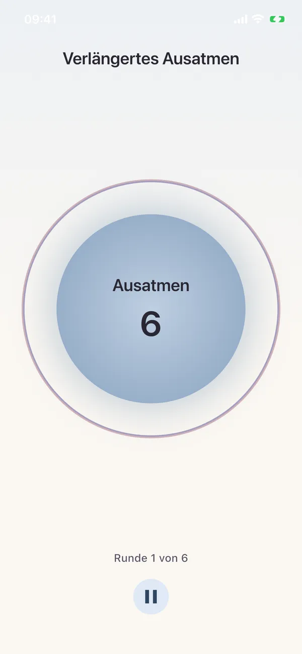 Geführte Atemübung mit sanft mitatmendem Ring